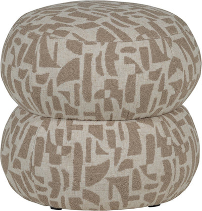 Woood Anic Sitzpuff – Polyester – grafisches Muster – Sand – 40 x 43 x 43 cm