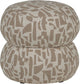 Woood Anic Sitzpuff – Polyester – grafisches Muster – Sand – 40 x 43 x 43 cm