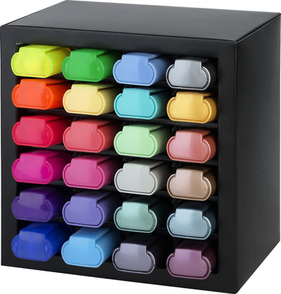 Faber-Castell Textmarker – Schreibtischset 24 Farben – 7 Neon-, 9 Pastell- und 8 Metallic-Farben – fc-254602