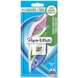 Papermate Dryline Griffkorrekturrolle 5 mm x 8,5 m weiß 3 Stück