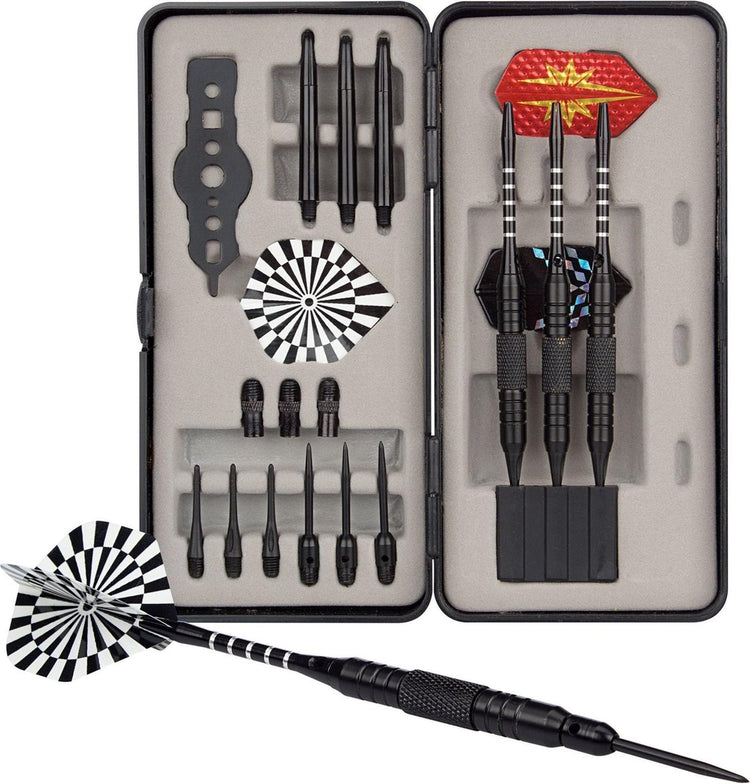 Abbey Darts Dartset - Stahlspitze Softspitze - Schwarz - 25
