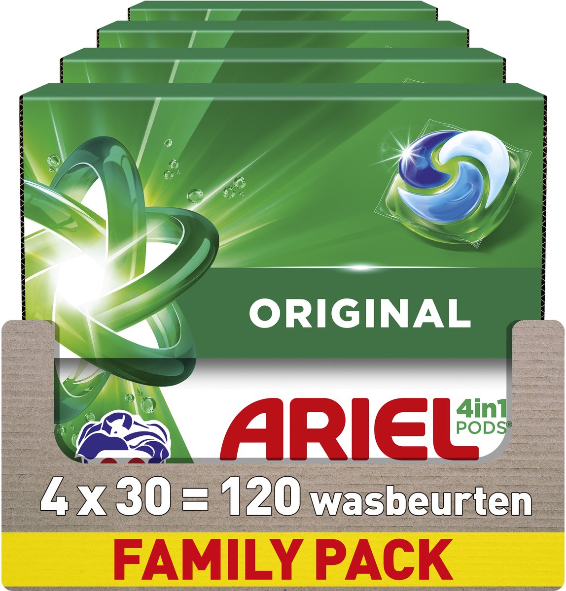 Ariel 4in1 Waschmittelkapseln Original – 4 x 30 Waschgänge