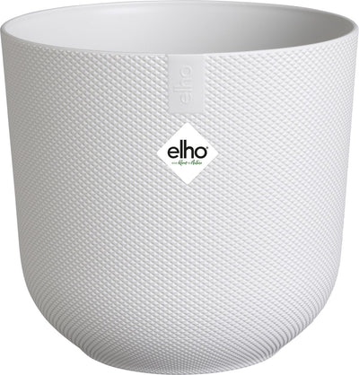 Elho Jazz Round 23 Blumentopf für den Innenbereich – Wohnaccessoire aus 100 % recyceltem Kunststoff – ø 23,1 x H 21,5 cm – Seidenweiß