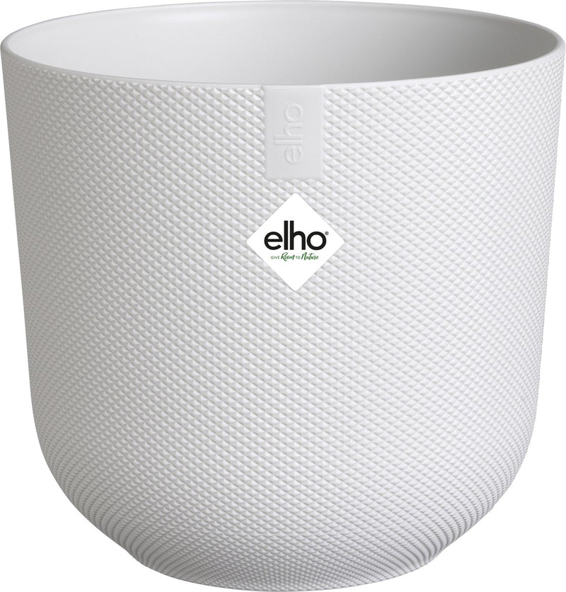 Elho Jazz Round 23 Blumentopf für den Innenbereich – Wohnaccessoire aus 100 % recyceltem Kunststoff – ø 23,1 x H 21,5 cm – Seidenweiß