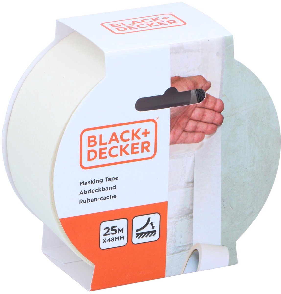 Black+decker Abdeckband 48 mm x 25 m – Abdeckband zum Malen und Abdecken – Abdeckband für Malerarbeiten und Abkleben