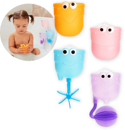 Munchkin-Badespielzeug – Wasserfälle – Wassertrichter und Becher – Set mit 4 Bechern mit Wassertrichter – Badespielzeug – ab 6 Monaten