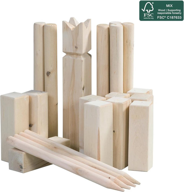 Outdoor -Spiel kubb hölzern werdert game fsc mit Trägertasche