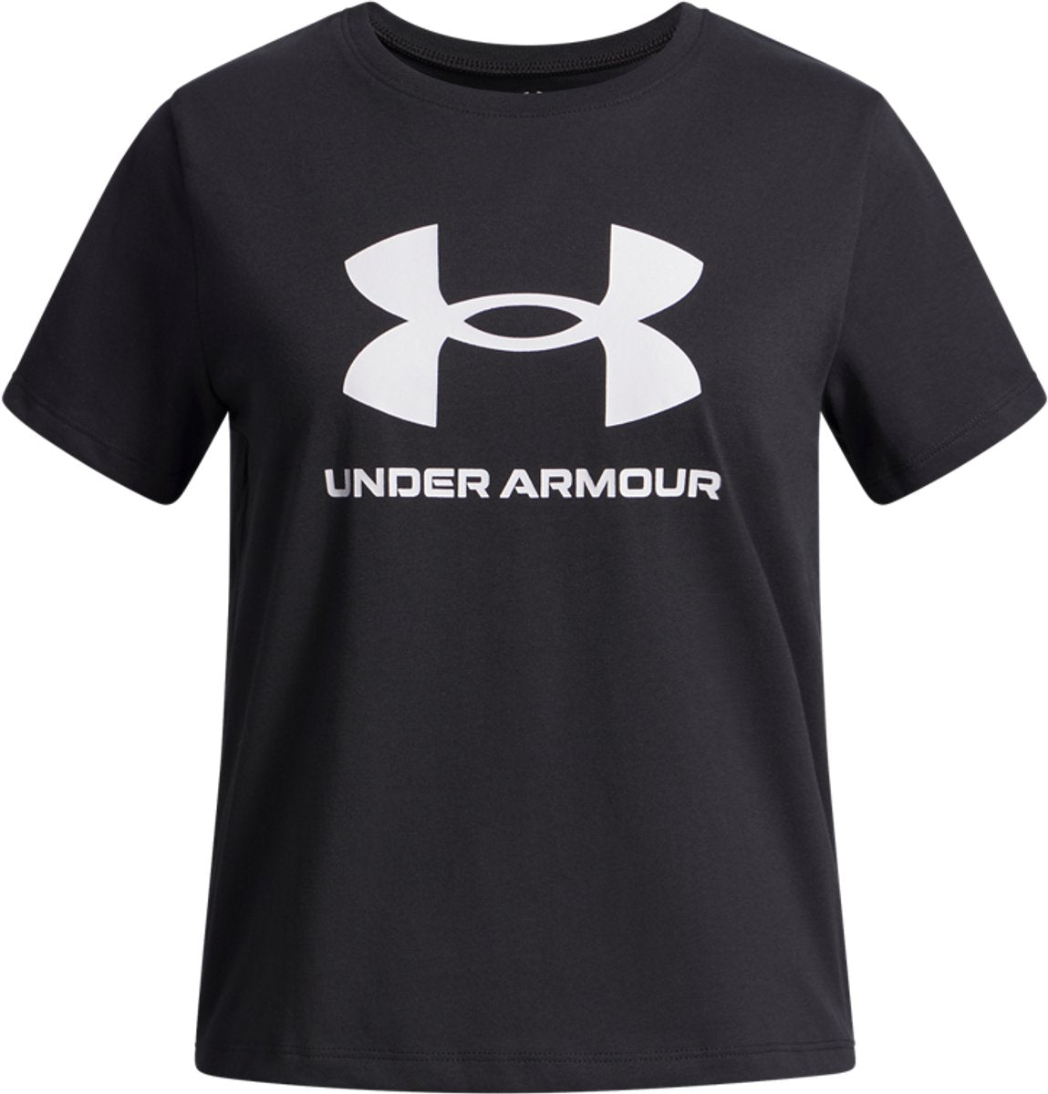 Under Armour UA Big Logo SS Unisex-Sportshirt – Schwarz – Weiß