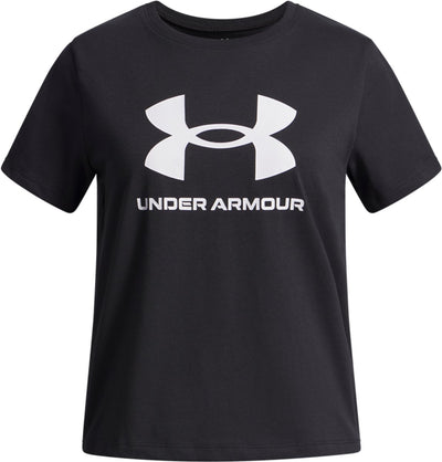 Under Armour UA Big Logo SS Unisex-Sportshirt – Schwarz – Weiß