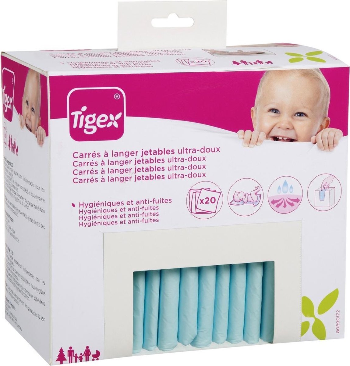 Tigex Einweg-Wickelauflage – 20 Stück (blau)