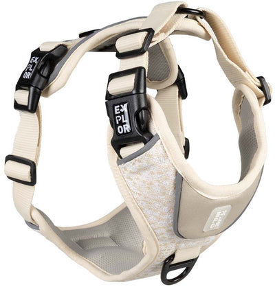 Explor Duvoplus Ultimate Fit Geschirr No-Pull Fashion für Hunde XS-28-37cm-32-43cm Antikweiß