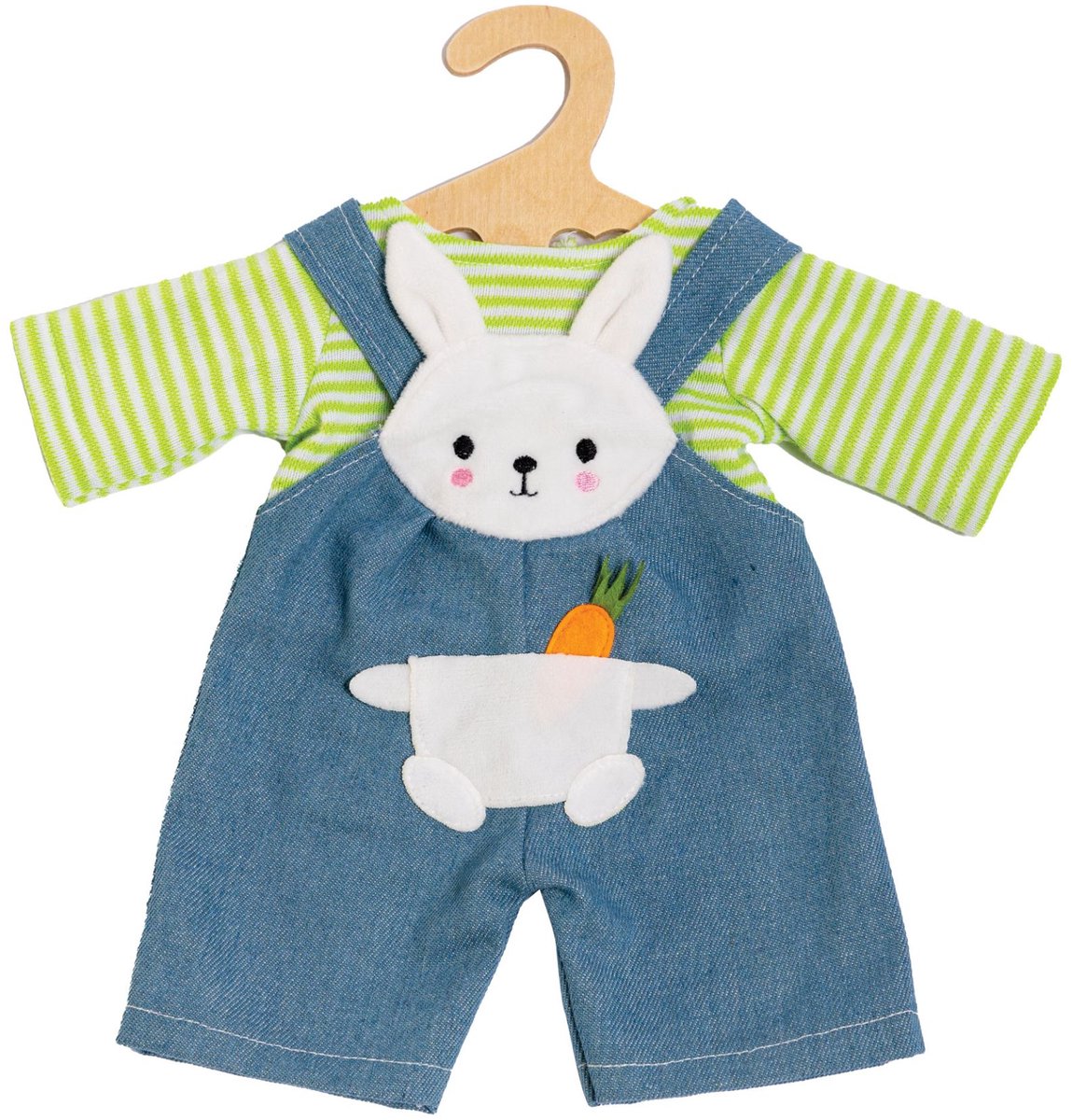 Dolls Latzhose mit gestreiftem Hemd Hase Lou, 28-35 cm