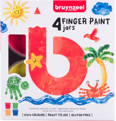 Bruynzeel • Fingermalset auf Wasserbasis | 4 x 85 ml