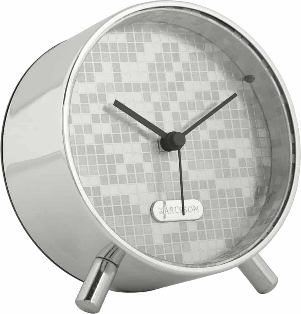 Karlsson Wecker Disco – Silber – ø11 cm – skandinavisch – Wecker für Schlafzimmer – Wecker