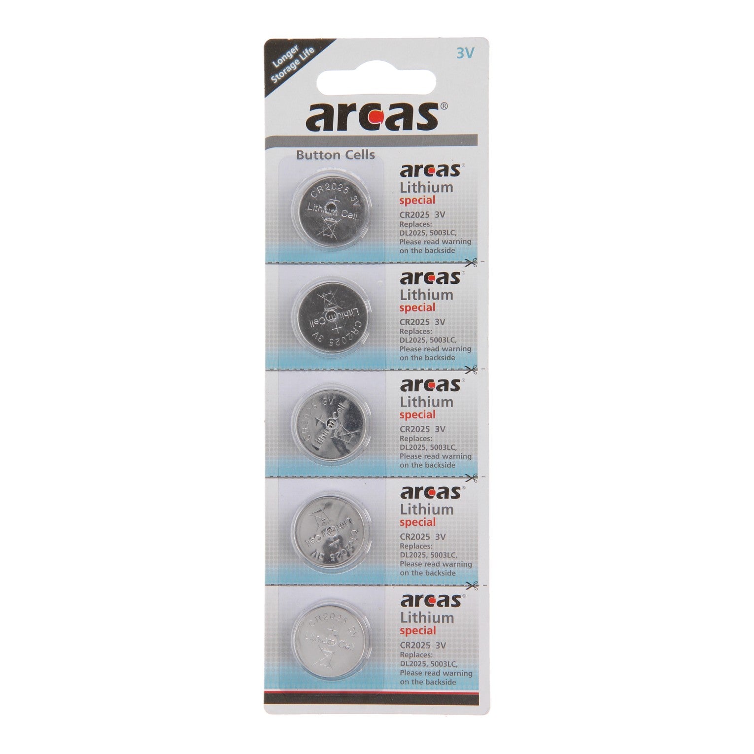 Batterieverkauf Europa ARCAS Batterie Lithium CR2025 3V, 5st.