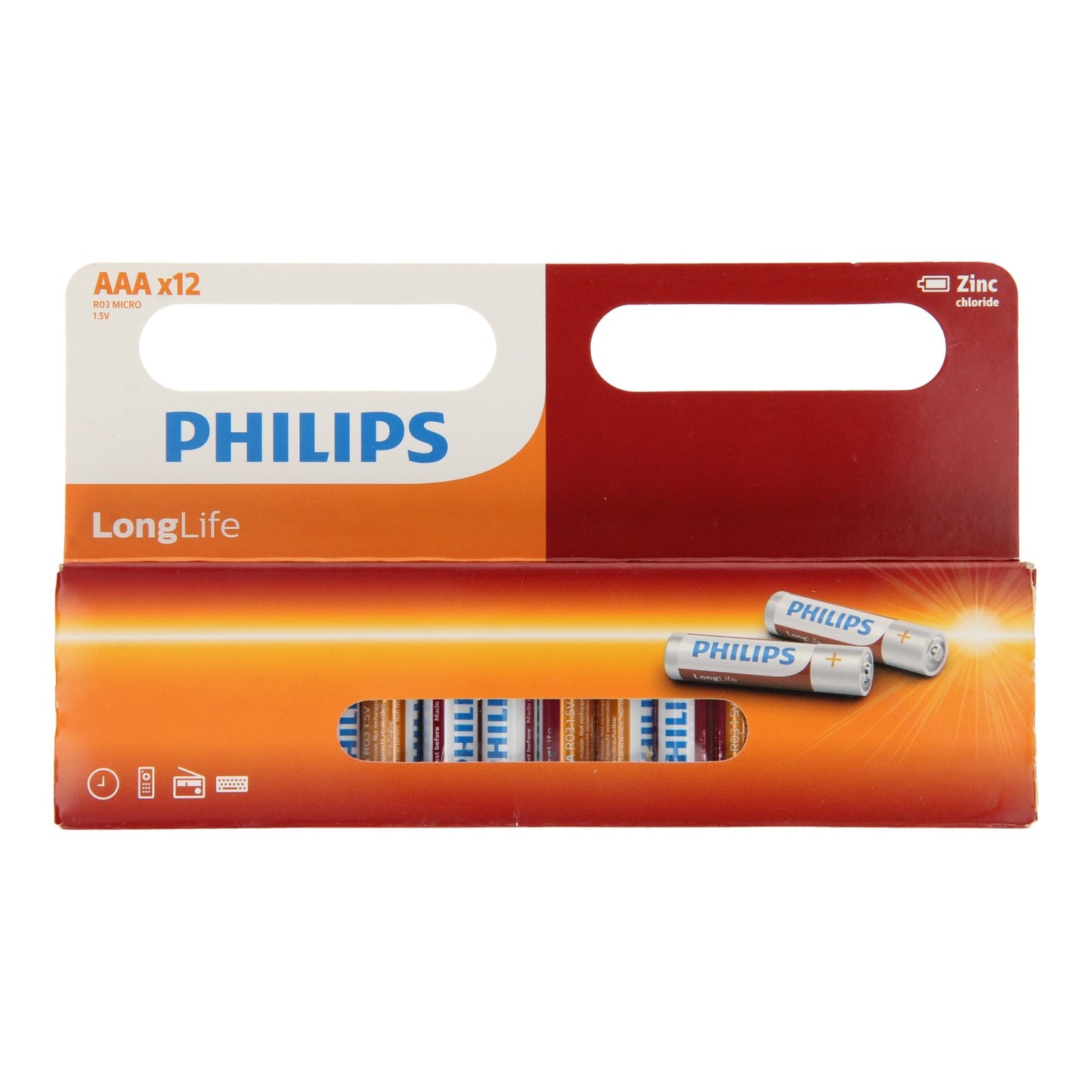 Philips LongLife Battery Zink AAA R03, 12.