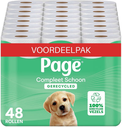 Page® Toilettenpapier – völlig sauberes recyceltes Toilettenpapier – 48 Rollen – 100 % recycelte Fasern – preiswerte Verpackung