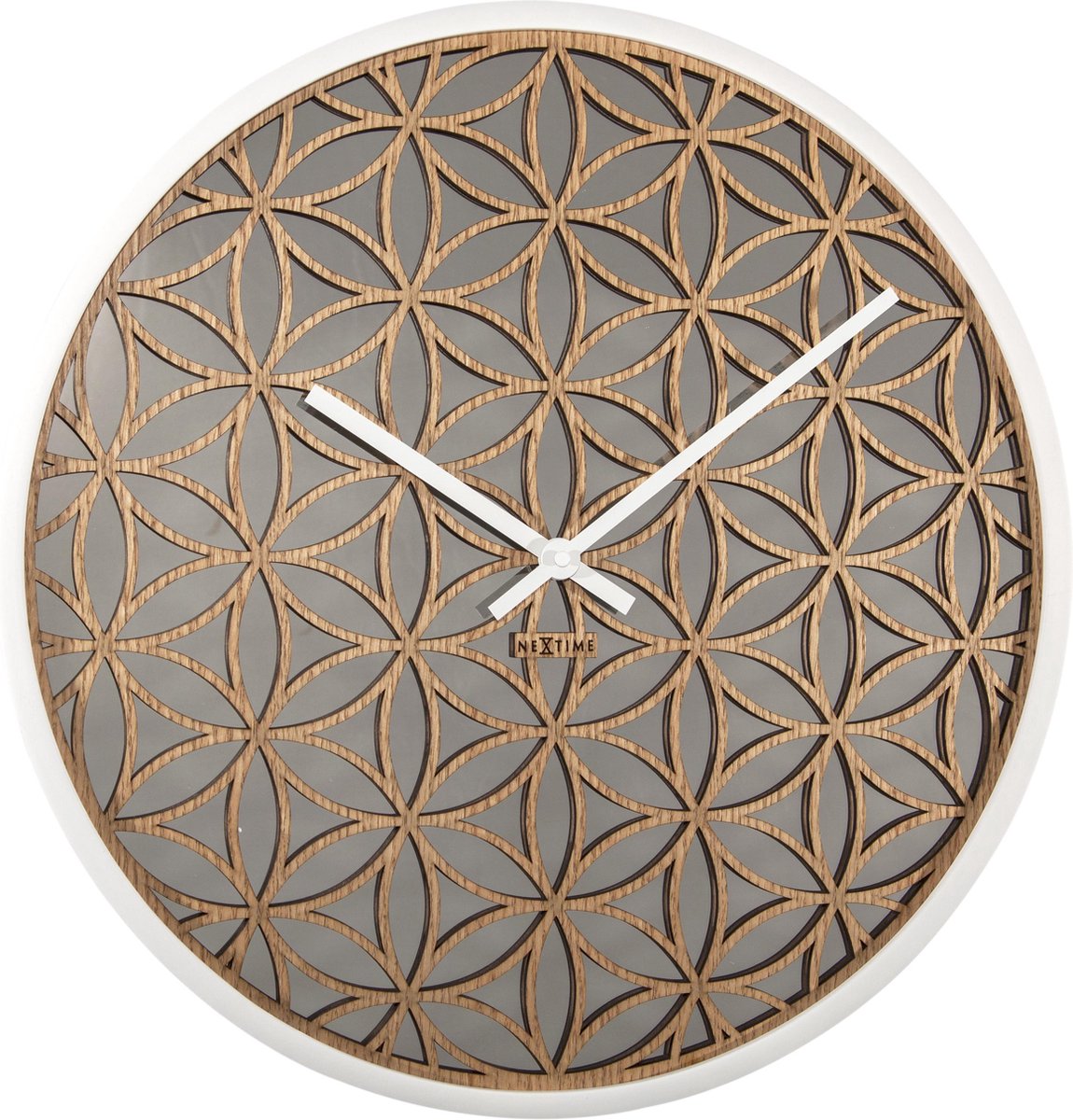 Nexttime Bella Spiegel – Wanduhr – 50 cm – Holzspiegel – Weiß