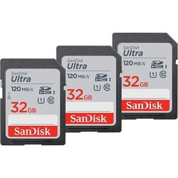 Sandisk Ultra Speicherkarte 32 GB SDHC UHS-I Klasse 10 3er Pack