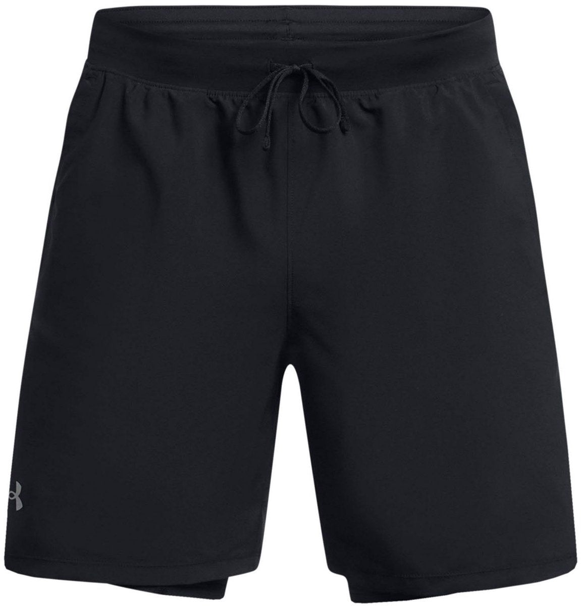 Under Armour UA Launch 7'' 2-in-1 Shorts-BLK Herren-Sporthose – Schwarz – Reflektierend