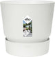 Elho Greenville rund 14 – Blumentopf für den Außenbereich mit Wasserreservoir – 100 % recycelter Kunststoff – ø 14,0 x H 13,4 cm – weiß
