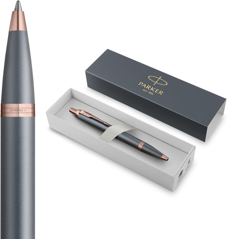 Parker im Kugelschreiber | Kollektion für den letzten Schliff | Schieferfinish | mittel | blau | Geschenkverpackung