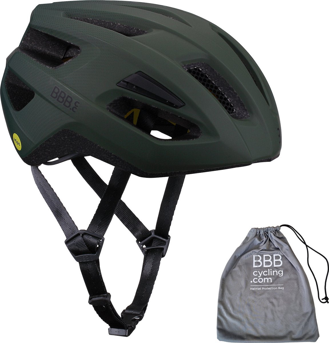 BBB Cycling Dune Mips 2.0 Fahrradhelm Erwachsene – MTB-Helm Rennradhelm mit Helmtasche – Fahrradhelm – Fahrradhelm Damen – Fahrradhelm Herren – Olivgrün – Größe L – BHE-22T