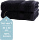 Stille. Living Hush Living Gästehandtuch – 33 x 50 cm – 100 % Baumwolle – schwere Qualität 500 g m2 – Schwarz, 2er-Set