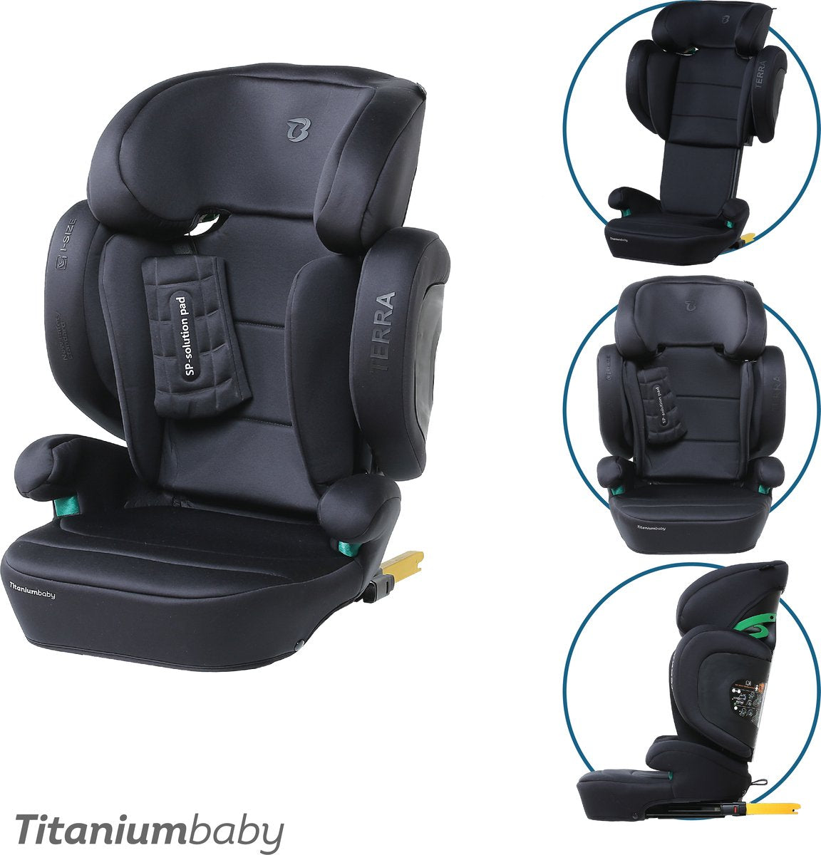 Titanium Baby Titanium Babyschale Terra I Größe 100-150 cm - Schwarz