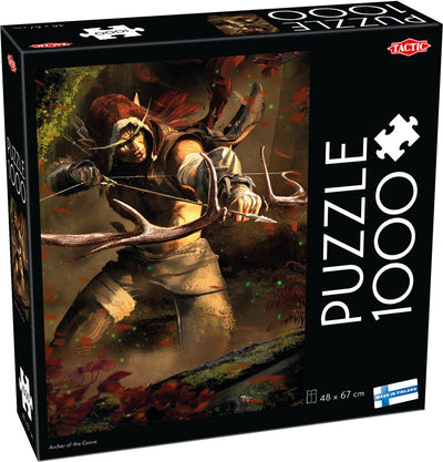 Taktischer Bogenschütze des Hains – Puzzle – 1000 Teile – epischer Fantasy-Bogenschütze – mystisches Waldabenteuer – hohe skandinavische Qualität