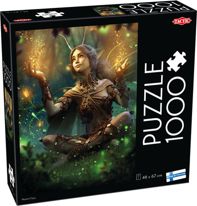 Tactic Moonlight Fairy – Puzzle – 1000 Teile – Zauberhafte Waldfee bei Nacht – bezaubernde Fantasy-Illustration – hohe skandinavische Qualität