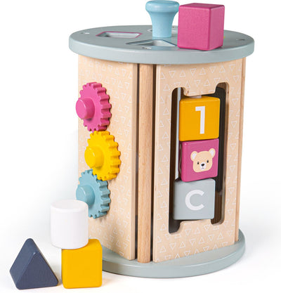 Bigjigs Rolling Activity Box und Form Eintopf aus Holz, 5dlg.