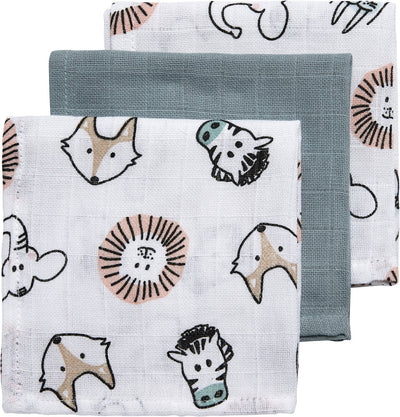 Meyco Babytier-Mundtücher – 3er-Pack – hydrophil – mehrfarbig – 30 x 30 cm
