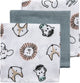 Meyco Babytier-Mundtücher – 3er-Pack – hydrophil – mehrfarbig – 30 x 30 cm