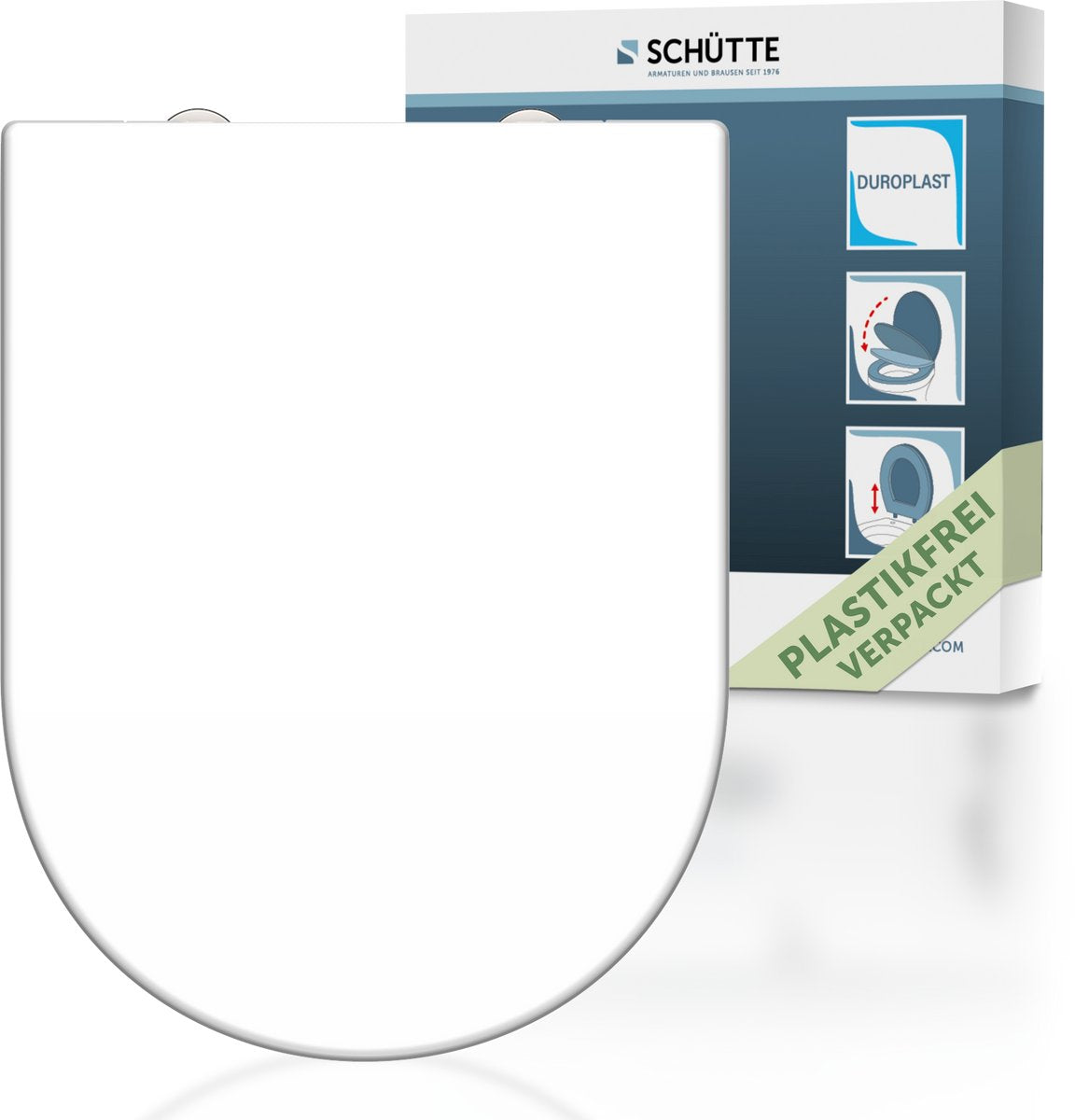 Schütte Schütte Toilettensitz weiße D-förmige Duroplast