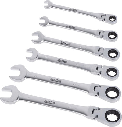 Kreator krt500014 flexibler Ratschen-Ringschlüssel-Satz – 6-teilig – im Kunststoffhalter