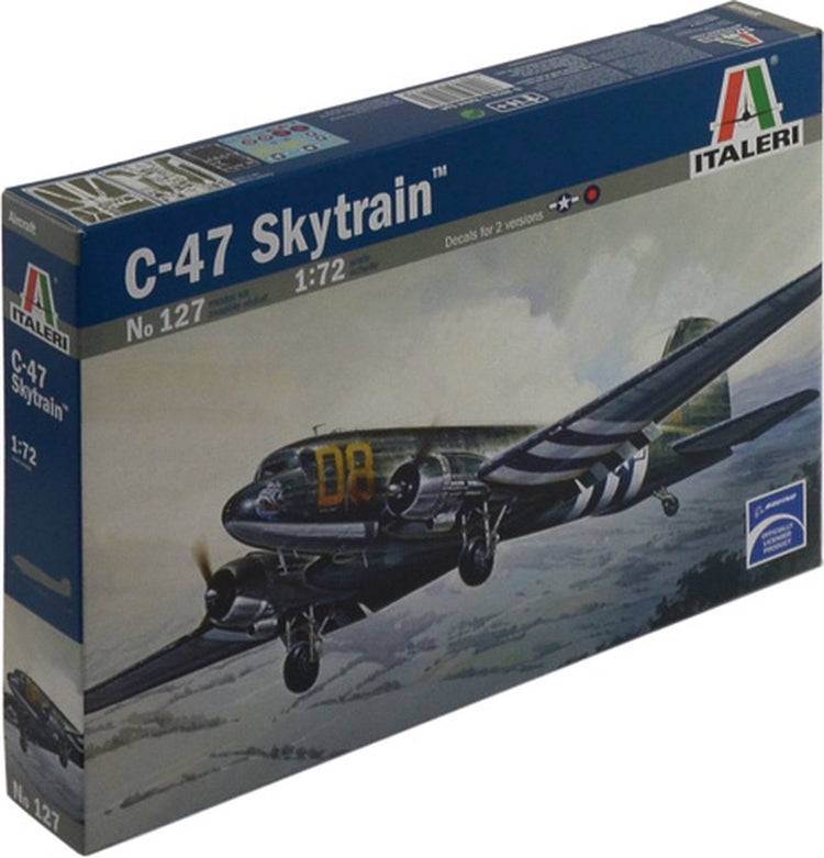 Italeri Modellbausatz Züge – 0127 Douglas C-47 Skytrain Flugzeug aus Kunststoff – 1:72 – Modellbau