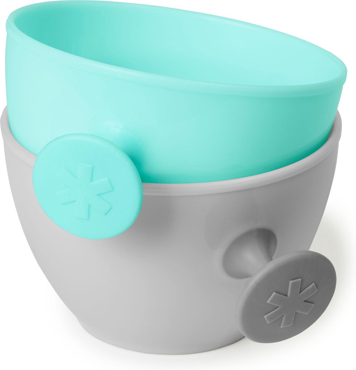Skip Hop Skip-Hop Easy-Grap-Schale – mit Griff – grau grün-blau – 2 Stück