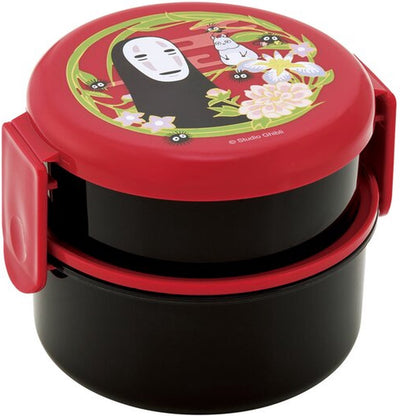 Skater Ghibli – Chihiros Reise – Lunchbox mit zwei Schichten in runder Form ohne Gesicht, dunkelrot