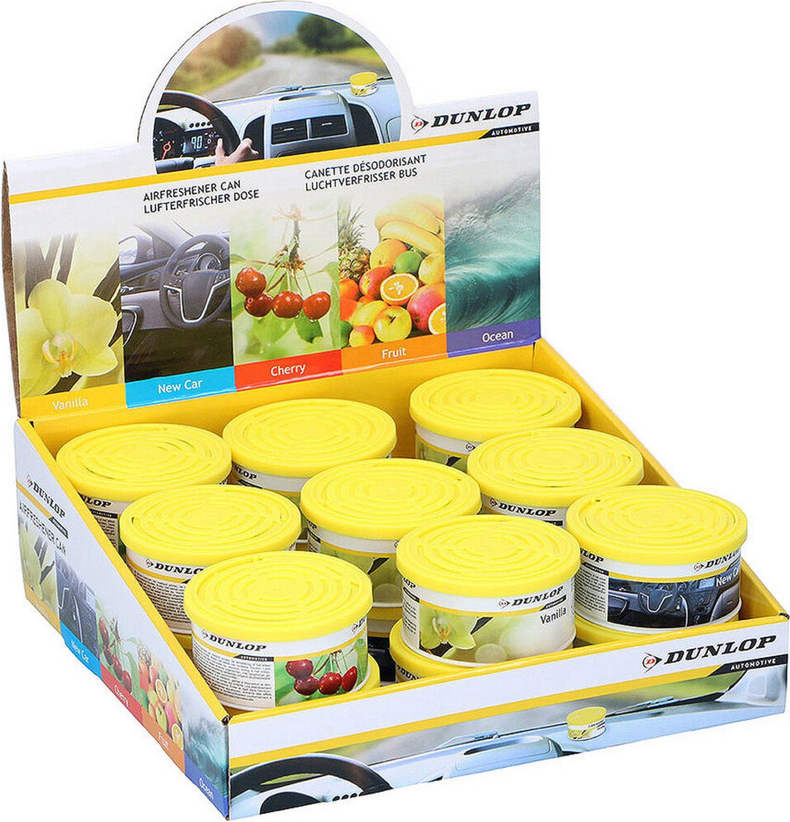 Dunlop - Lufterfrischerdose 5ass - Metall-Kunststoff