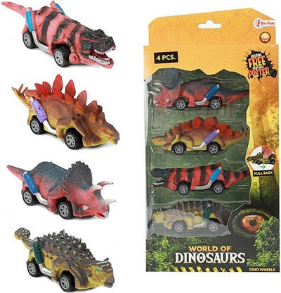 Welt der Dinosaurier Dino Pullback Car, 4st.