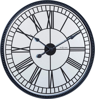 Nextime Kleopatra-Spiegel – Stille Wanduhr – 56 cm – Spiegel – Schwarz