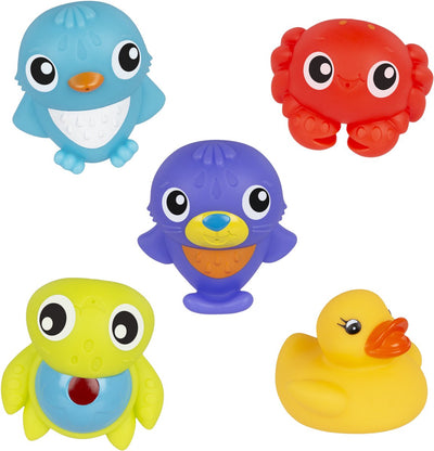 Playgro Badespielzeug – Unterwasserspritzer – Badespielzeug – Set mit 5 Teilen – Spielzeug Baby – Spielzeug 1 Jahr – Babyspielzeug – Badespielzeug – Badespielzeug – Baby-Badespielzeug