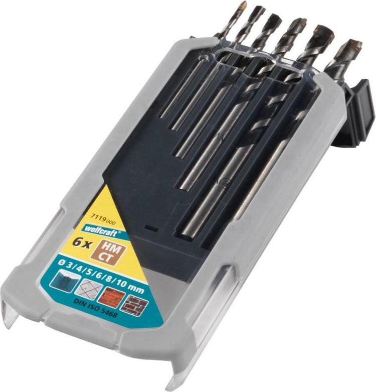 Wolfcraft - Betonbohrer-Set - 6-teilig - Hartmetall - ø 3–10 mm - Betonbohrer - 7119000