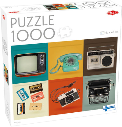 Tactic Retro Vibes – Puzzle – 1000 Teile – Vintage-Elektronik und Design – farbenfroher Retro-Stil – hohe skandinavische Qualität