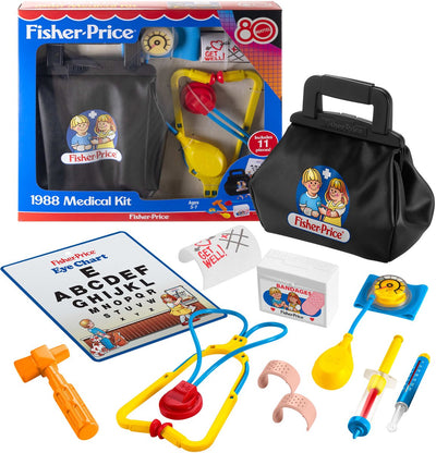 Fisher-Price Doctor's Set 1988 – 11-teiliges Set für Fantasy-Spiele – Mattel 80. Zurück in der Zeit