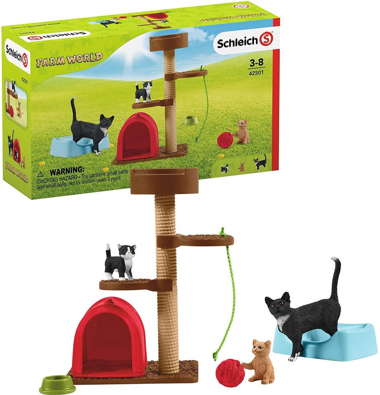 Schleich Bauernhofwelt – Spaziergang mit süßem Kätzchen – Figurenset – Kinderspielzeug für Jungen und Mädchen – 3 bis 8 Jahre – 9 Teile