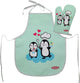 Heless setzte Kinderschürze und Ovenwant Pinguin