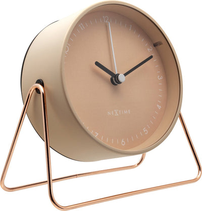 Nextime Berlin Tisch – Tischwecker – 14 × 13 × 7 cm – Metall – Rosa – geräuschlos