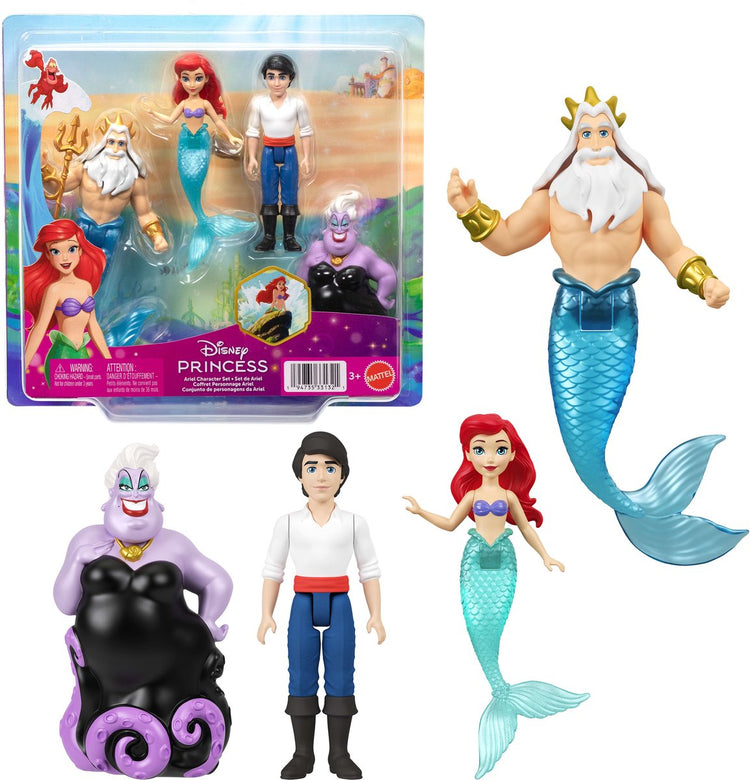 Mattel Disney Princess Ariel Charakterset mit 4 kleinen Puppen